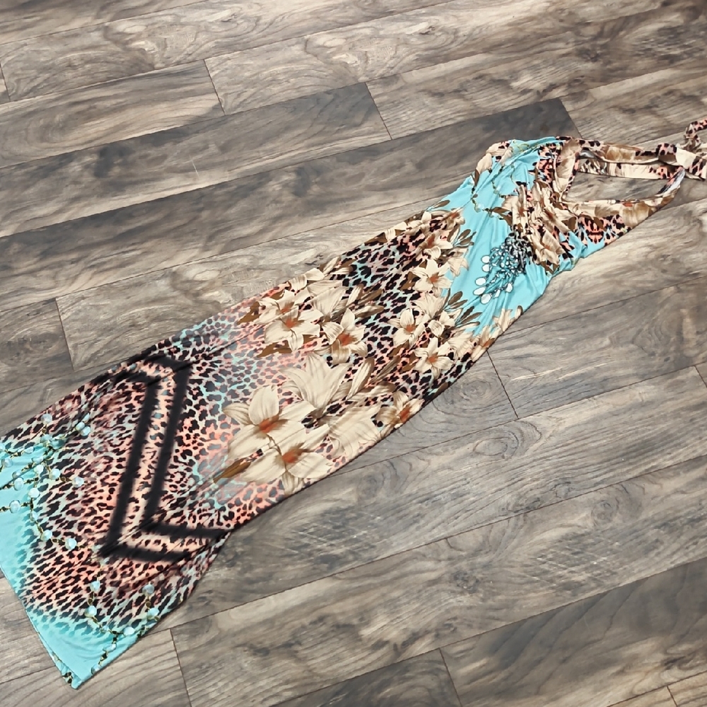 Venus Floral and Animal Print Maxi Dress